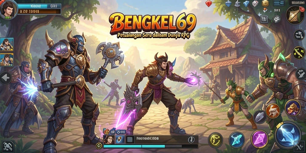 Tangkapan layar menampilkan aksi pertempuran epik di BENGKEL69.