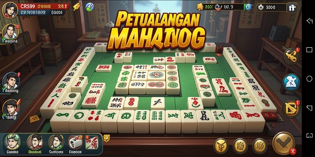 Screenshot gameplay CRS99 menunjukkan aksi seru dalam permainan Mahjong.