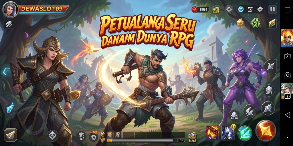 Tampilan gameplay seru DEWASLOT99 saat petualangan di dunia RPG.