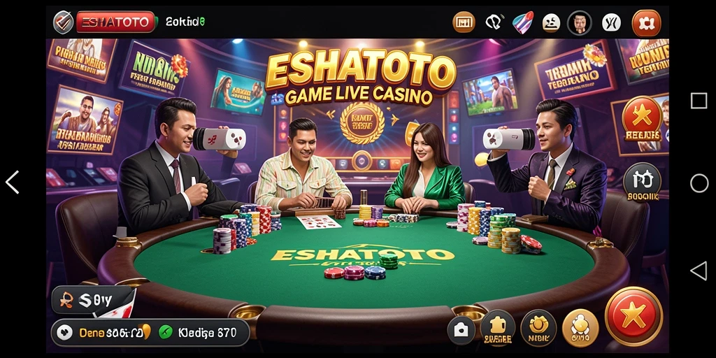 Gameplay ESHATOTO yang seru dengan dealer langsung dan interaksi sosial.