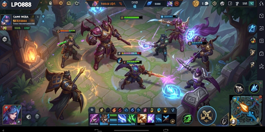 Tangkapan layar LPO88 menampilkan aksi seru gameplay MOBA.