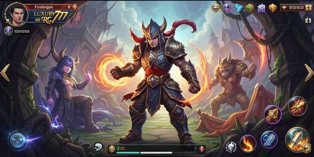 Tampilan menarik dari gameplay RPG LUXURY777 yang mendebarkan.