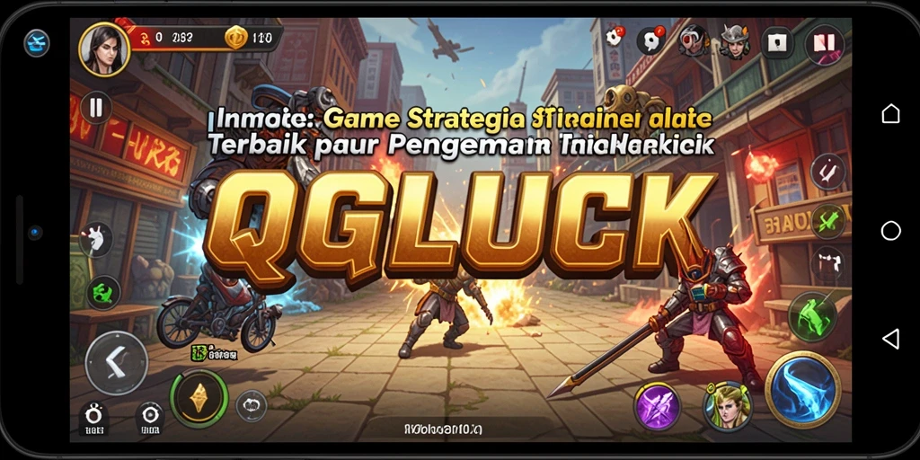 Tampilan menarik dari gameplay strategis QGLUCK dengan pertempuran mendebarkan.