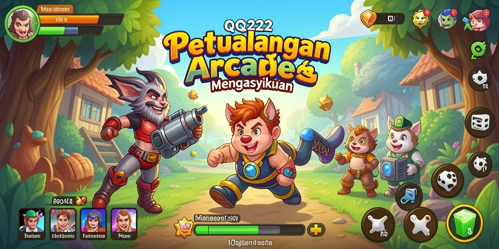 Tangkapan layar menampilkan aksi gameplay dinamis dan seru dari QQ222.