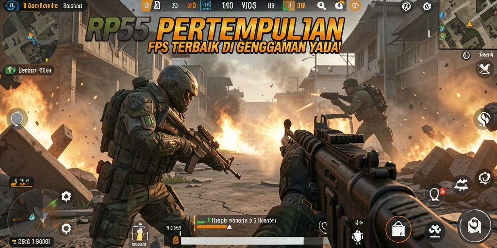 Tampilan screenshot gameplay RP55 yang mendebarkan dan penuh aksi.