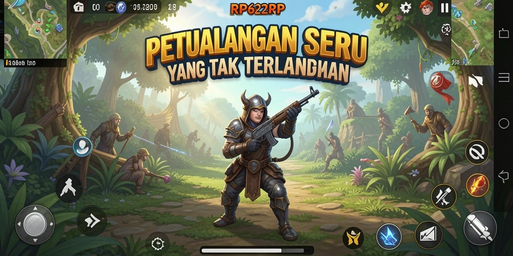 Gameplay RP62RP dengan aksi petualangan yang mendebarkan.