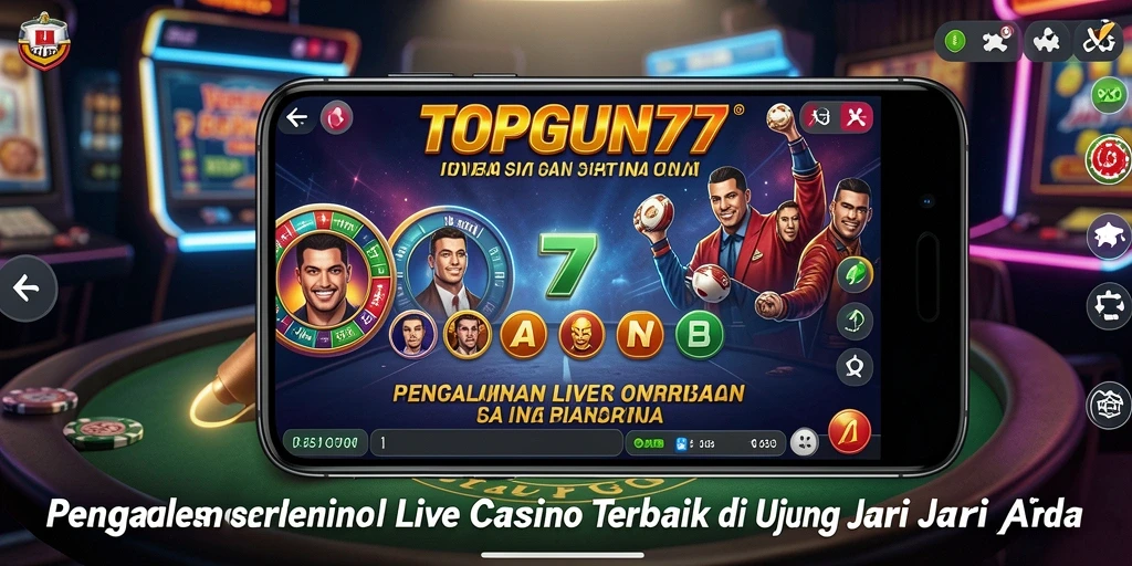 Tampilan gameplay Live Casino yang mendebarkan di TOPGUN77.