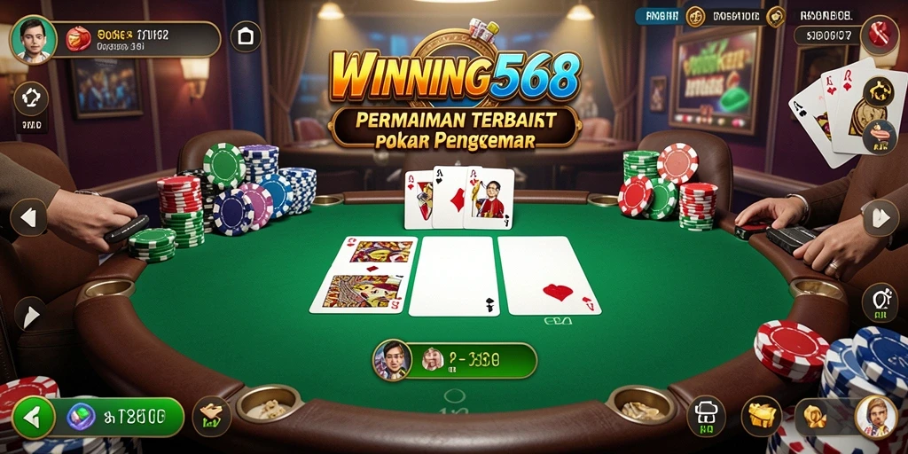 Tampilan permainan Poker yang seru dan menarik di WINNING568.